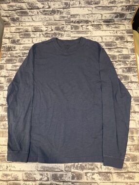 L.L. BEAN Slightly Fitted T-Shirt Grey\Blue Long Sleeve Mens Size XL Reg